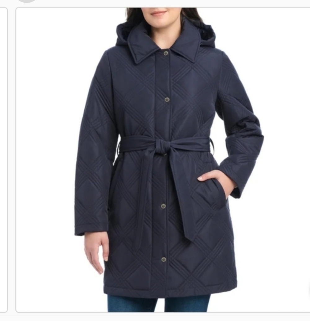 Jones New York Women'sBelted Quilt Jacket, Nwt